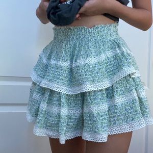 Aeries Ruffle Mini Skirt Floral